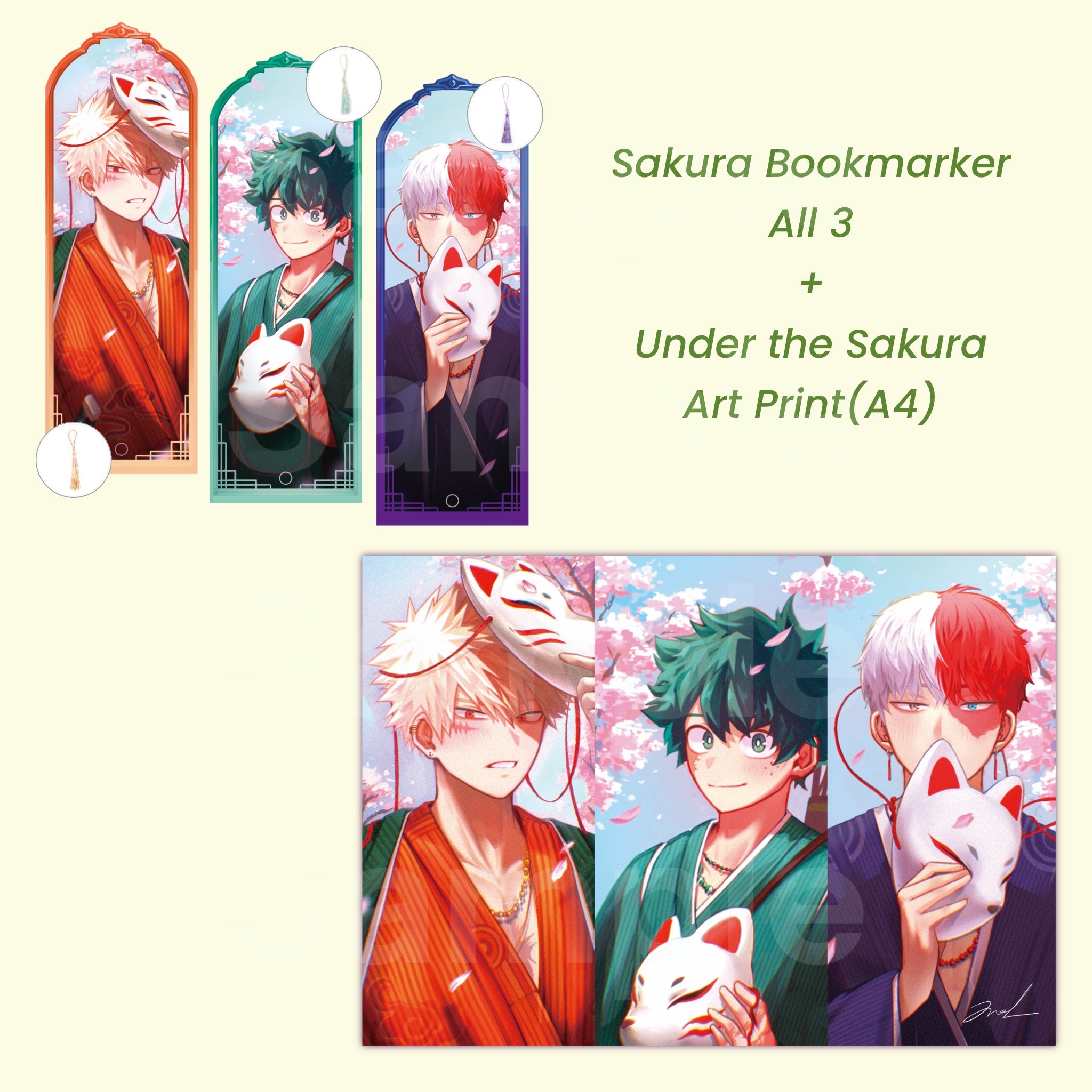 Sakura Bookmarks & Art Print Full set
